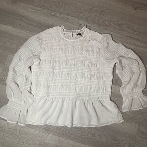 NWT Express White Textured Blouse